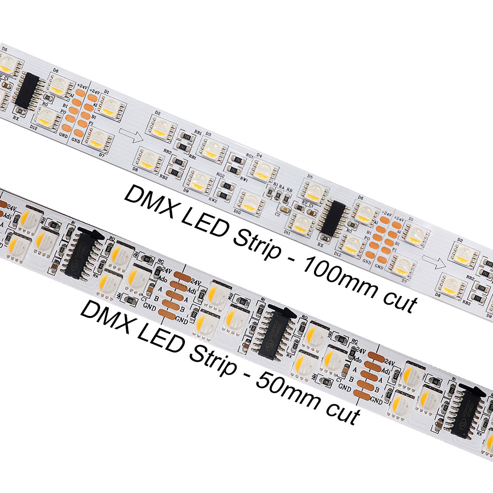 Dual Row RGBW DMX LED Strip Lights 20mm/15mm 24V 600 LEDs 50 /100 Pixels